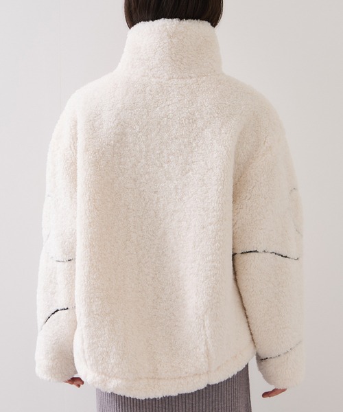 VIS（ビス）の「ジャガードボアブルゾン（ブルゾン・レディース・グレー/オフホワイト・FREE）」の18枚目の写真