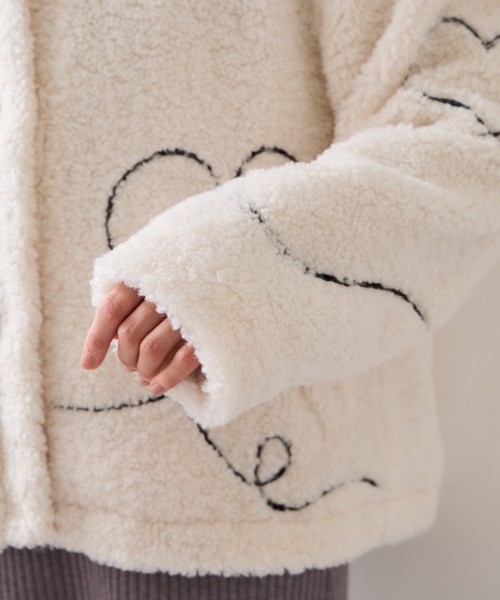 VIS（ビス）の「ジャガードボアブルゾン（ブルゾン・レディース・グレー/オフホワイト・FREE）」の22枚目の写真