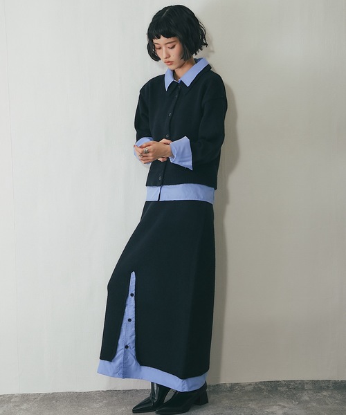 ANOTHER S（アナザーエス）の「セットアップ可異素材ドッキングニットスカート（スカート・レディース・チャコールグレー/ブラック・FREE）」の20枚目の写真