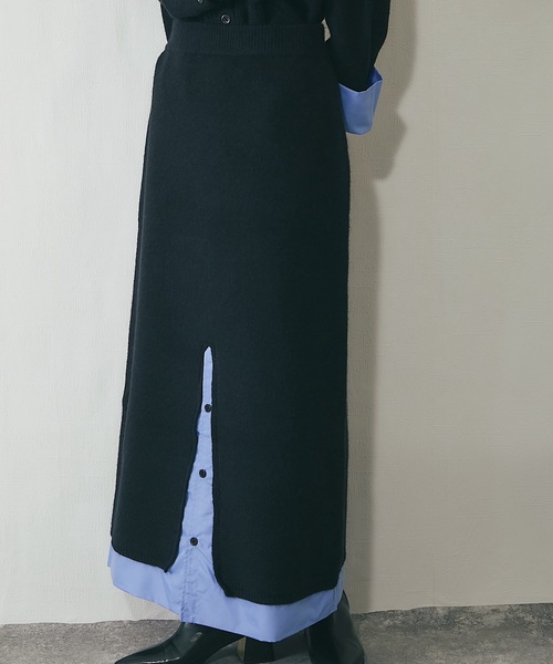 ANOTHER S（アナザーエス）の「セットアップ可異素材ドッキングニットスカート（スカート・レディース・チャコールグレー/ブラック・FREE）」の19枚目の写真