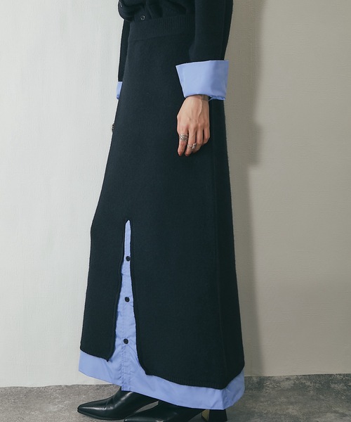 ANOTHER S（アナザーエス）の「セットアップ可異素材ドッキングニットスカート（スカート・レディース・チャコールグレー/ブラック・FREE）」の17枚目の写真