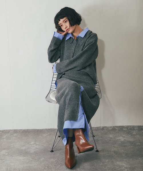 セットアップ可異素材ドッキングニットスカート（スカート）｜ANOTHER