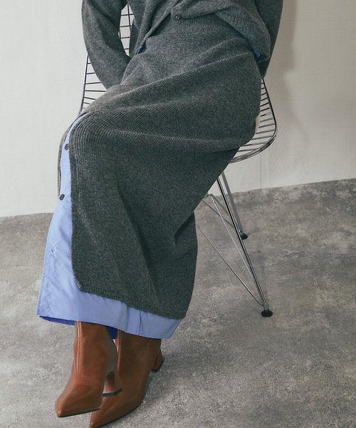 ANOTHER S（アナザーエス）の「セットアップ可異素材ドッキングニットスカート（スカート・レディース・チャコールグレー/ブラック・FREE）」の10枚目の写真