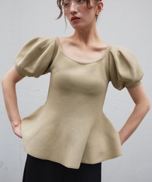 Narcissus（ナルシス）の「ペプラムパフスリーブニット《動画あり》（ニット/セーター）」