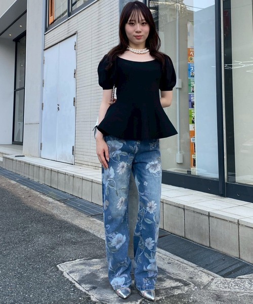 Narcissus(ナルシス)の「ペプラムパフスリーブニット《動画あり》(ニット/セーター・レディース・ブラック/ベージュ・FREE)」の17枚目の写真