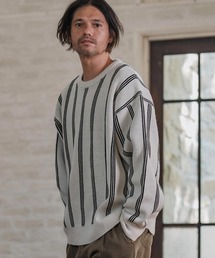 mn3188-Stripe Jacquard Buttonless Knit Pullover ニット(A56525cmb)