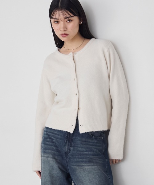 forksy.】ふわもちゴールドボタンニットカーディガン forksy.│MONO