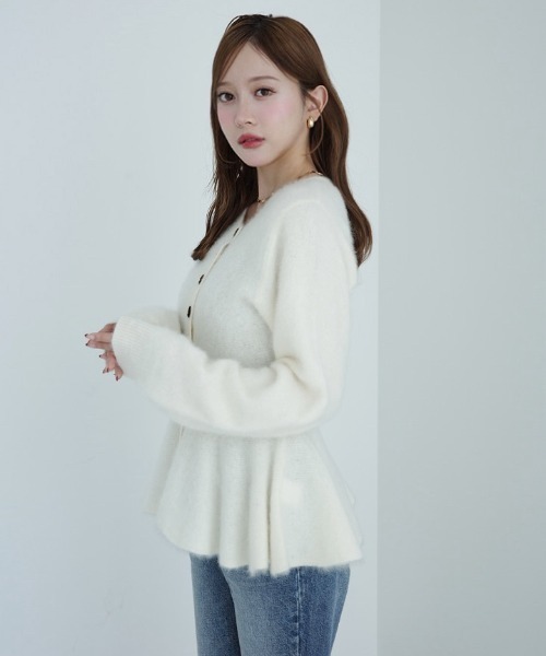 EIMY ISTOIRE（エイミーイストワール）の「ウール起毛ペプラムニット