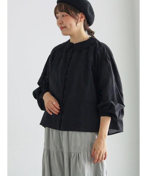 TSUHARU by Samansa Mos2（ツハルバイサマンサモスモス）の「編み立て襟レースブラウス（シャツ/ブラウス・レディース・オフホワイト/ベージュ/ブラック・F）」の5枚目の写真