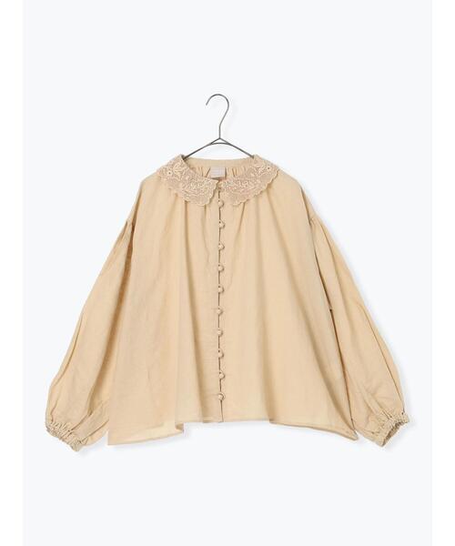 TSUHARU by Samansa Mos2（ツハルバイサマンサモスモス）の「編み立て襟レースブラウス（シャツ/ブラウス・レディース・オフホワイト/ベージュ/ブラック・F）」の18枚目の写真