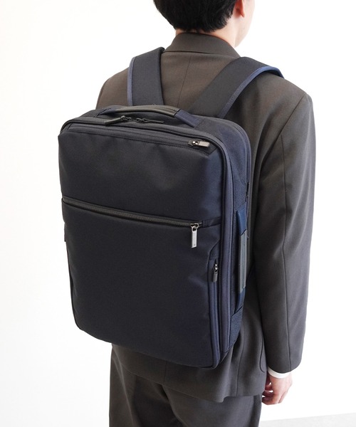 ace.(エース)の「エースジーン ビジネスリュック ガジェタブルSF B4サイズ収納可能 15.6inchPC収納 19L エキスパンド(容量拡張) 2気室 68785(ビジネスバッグ・メンズ・ブラック/ネイビー・FREE)」の12枚目の写真