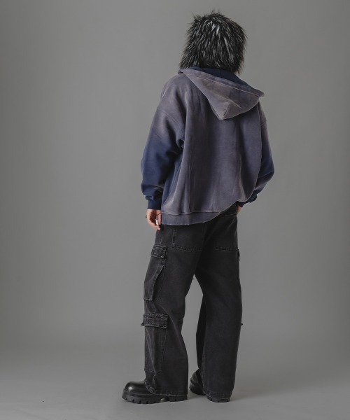 there is nothing(ゼアイズナッシング)の「ブラックワイドカーゴデニムパンツ(デニムパンツ・メンズ・ブラック系・MEDIUM/LARGE/X-LARGE)」の13枚目の写真