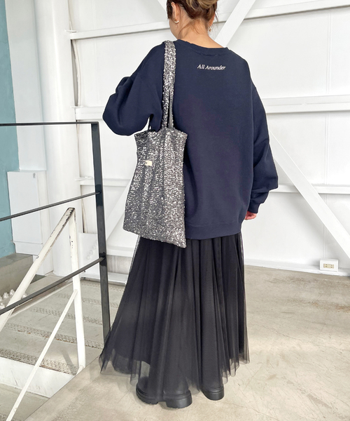 Spick & Span（スピックアンドスパン）の「《追加》Uhr/ウーア 別注Spangle Tote Bag*（トートバッグ・レディース・ブラウン/シルバー/ネイビー・FREE）」の12枚目の写真