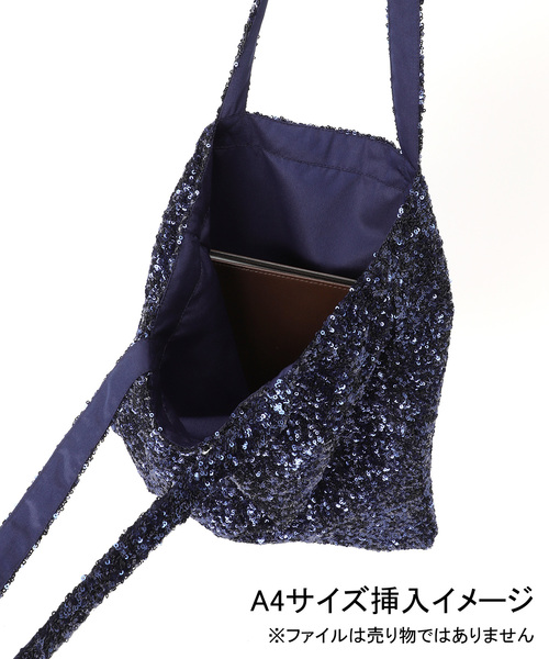 Spick & Span（スピックアンドスパン）の「《追加》Uhr/ウーア 別注Spangle Tote Bag*（トートバッグ・レディース・ブラウン/シルバー/ネイビー・FREE）」の18枚目の写真