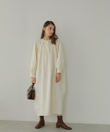 KALENO（カレノ）の「wide gather shirt op（シャツワンピース）」