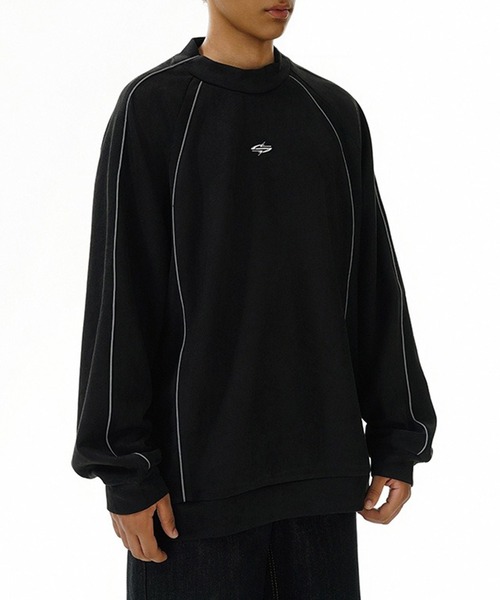 SETUP7（セットアップセブン）の「【SETUP7】ルーズラグランタートルスウェットKNF144（スウェット・メンズ・グレー/ブラック・L/XL）」の2枚目の写真