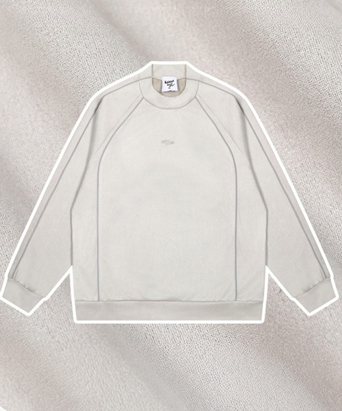 SETUP7（セットアップセブン）の「【SETUP7】ルーズラグランタートルスウェットKNF144（スウェット・メンズ・グレー/ブラック・L/XL）」の9枚目の写真