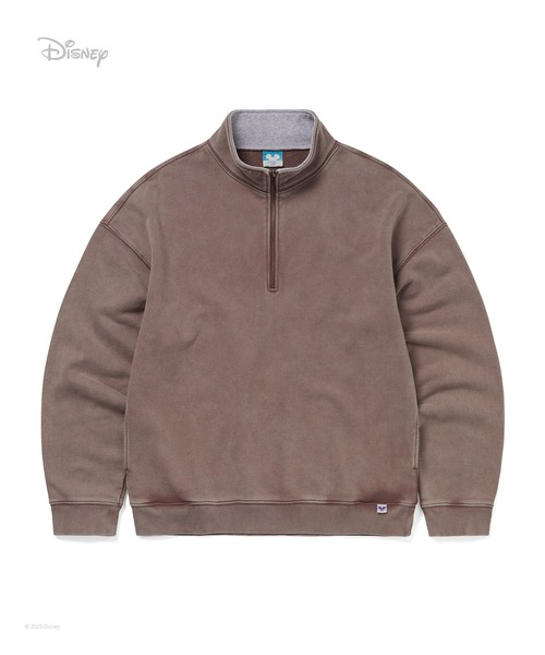 thisisneverthat(ディスイズネバーザット)の「TNT_Mickey_Frame Half Zip Sweatshirt(スウェット・メンズ・グレイッシュブルー/ブラウン・S/M/L/XL)」の1枚目の写真