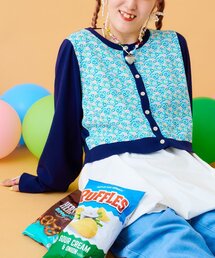 カーディガン/ボレロ（ブルー・ネイビー/青色系・花柄