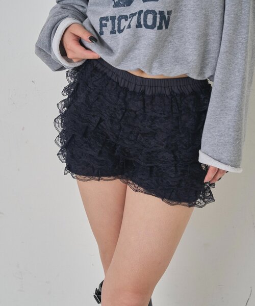 WHO'S WHO gallery（フーズフーギャラリー）の「LACE SHORTS/レースショートパンツ（その他パンツ・レディース・ブラック/オフホワイト/ネイビー/グレー/ブラック系その他/ブラウン・FREE）」の6枚目の写真