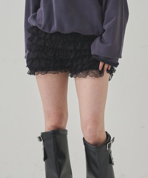 WHO'S WHO gallery（フーズフーギャラリー）の「LACE SHORTS/レースショートパンツ（その他パンツ・レディース・ブラック/オフホワイト/ネイビー/グレー/ブラック系その他/ブラウン・FREE）」の7枚目の写真