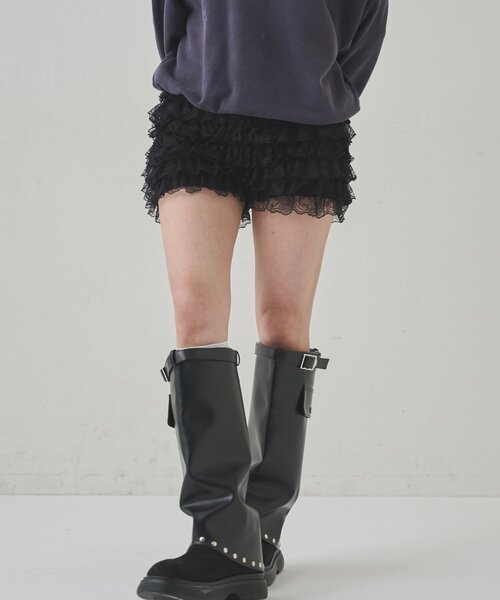 WHO'S WHO gallery（フーズフーギャラリー）の「LACE SHORTS/レースショートパンツ（その他パンツ・レディース・ブラック/オフホワイト/ネイビー/グレー/ブラック系その他/ブラウン・FREE）」の8枚目の写真