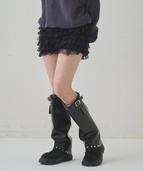 WHO'S WHO gallery（フーズフーギャラリー）の「LACE SHORTS/レースショートパンツ（その他パンツ・レディース・ブラック/オフホワイト/ネイビー/グレー/ブラック系その他/ブラウン・FREE）」の9枚目の写真