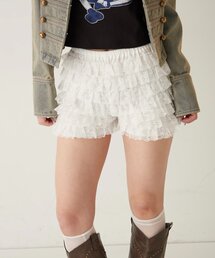 WHO'S WHO gallery（フーズフーギャラリー）の「レースショートパンツ(無地/ドット/チェック/レオパード)（その他パンツ）」