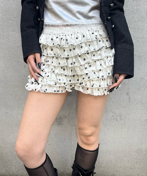 WHO'S WHO gallery(フーズフーギャラリー)の「レースショートパンツ(無地/ドット/チェック/レオパード)(その他パンツ・レディース・ブラック/オフホワイト/ネイビー/グレー/ブラック系その他/ブラウン/ブラック系その他2/ホワイト系その他・FREE)」の9枚目の写真