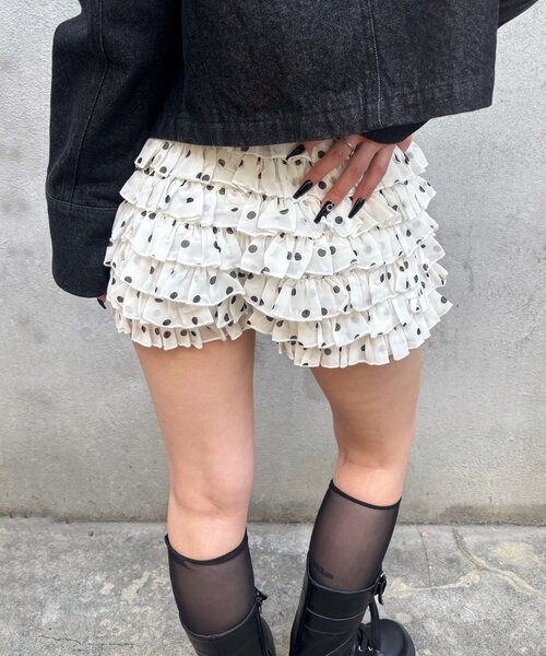 WHO'S WHO gallery(フーズフーギャラリー)の「レースショートパンツ(無地/ドット/チェック/レオパード)(その他パンツ・レディース・ブラック/オフホワイト/ネイビー/グレー/ブラック系その他/ブラウン/ブラック系その他2/ホワイト系その他・FREE)」の13枚目の写真