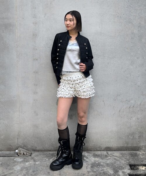 WHO'S WHO gallery(フーズフーギャラリー)の「レースショートパンツ(無地/ドット/チェック/レオパード)(その他パンツ・レディース・ブラック/オフホワイト/ネイビー/グレー/ブラック系その他/ブラウン/ブラック系その他2/ホワイト系その他・FREE)」の14枚目の写真