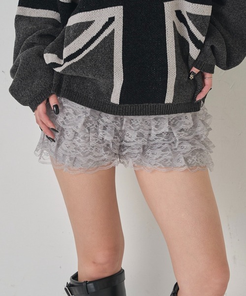 WHO'S WHO gallery（フーズフーギャラリー）の「LACE SHORTS/レースショートパンツ（その他パンツ・レディース・ブラック/オフホワイト/ネイビー/グレー/ブラック系その他/ブラウン・FREE）」の4枚目の写真