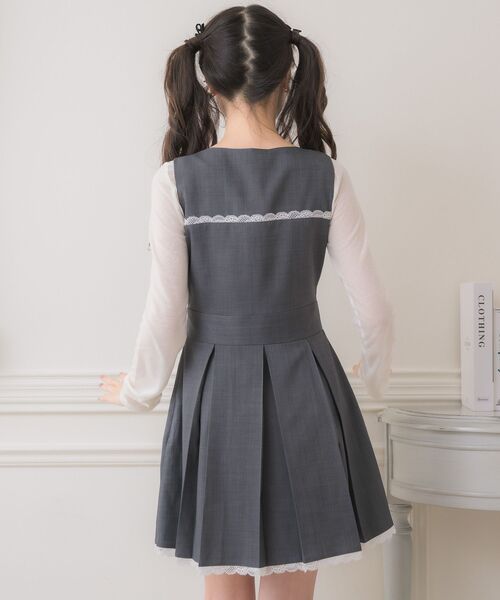 ems excite（エムズエキサイト）の「裾レースプリーツJSK（ワンピース・レディース・ブラック/チャコールグレー・FREE）」の10枚目の写真
