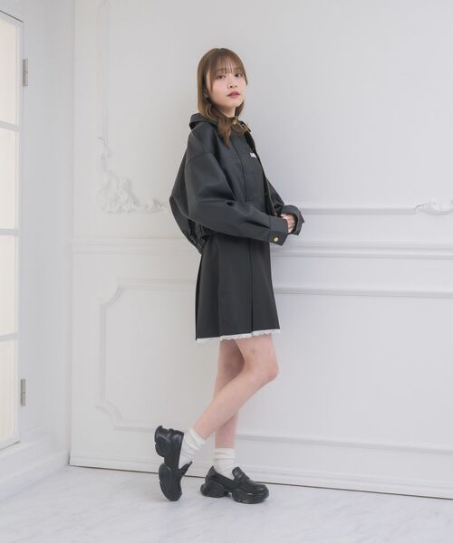 ems excite（エムズエキサイト）の「裾レースプリーツJSK（ワンピース・レディース・ブラック/チャコールグレー・FREE）」の13枚目の写真