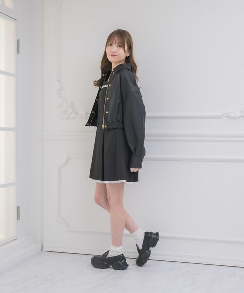 ems excite（エムズエキサイト）の「裾レースプリーツJSK（ワンピース・レディース・ブラック/チャコールグレー・FREE）」の15枚目の写真