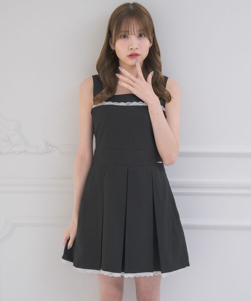ems excite（エムズエキサイト）の「裾レースプリーツJSK（ワンピース・レディース・ブラック/チャコールグレー・FREE）」の16枚目の写真