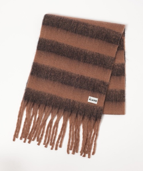 ALAND（エーランド）の「【UNISEX】ALAND／ボーダーマフラー（マフラー・レディース・ブルー/ブラウン・FREE）」の5枚目の写真