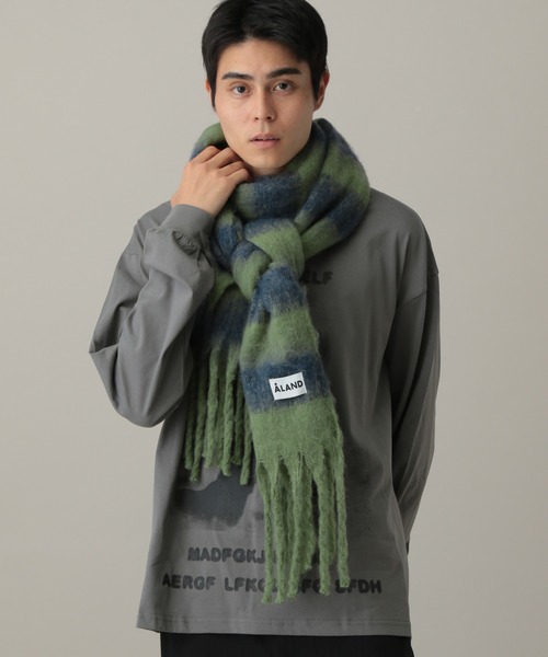 ALAND（エーランド）の「【UNISEX】ALAND／ボーダーマフラー（マフラー・レディース・ブルー/ブラウン・FREE）」の16枚目の写真