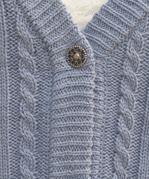 axes femme（アクシーズファム）の「編み上げケーブルニットカーディガン（カーディガン/ボレロ・レディース・キナリ/ブルー/グレイッシュベージュ/ピンク・FREE）」の10枚目の写真