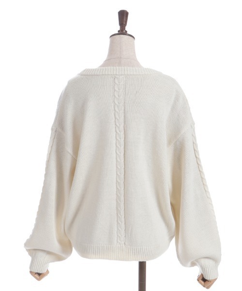 axes femme（アクシーズファム）の「編み上げケーブルニットカーディガン（カーディガン/ボレロ・レディース・キナリ/ブルー/グレイッシュベージュ/ピンク・FREE）」の14枚目の写真