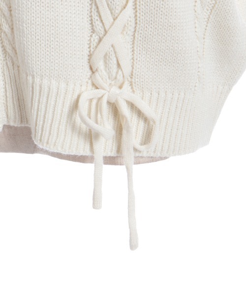 axes femme（アクシーズファム）の「編み上げケーブルニットカーディガン（カーディガン/ボレロ・レディース・キナリ/ブルー/グレイッシュベージュ/ピンク・FREE）」の16枚目の写真