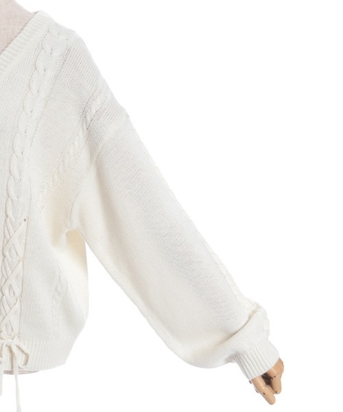 axes femme（アクシーズファム）の「編み上げケーブルニットカーディガン（カーディガン/ボレロ・レディース・キナリ/ブルー/グレイッシュベージュ/ピンク・FREE）」の18枚目の写真