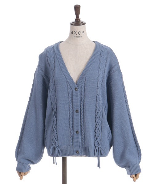 axes femme（アクシーズファム）の「編み上げケーブルニットカーディガン（カーディガン/ボレロ・レディース・キナリ/ブルー/グレイッシュベージュ/ピンク・FREE）」の19枚目の写真