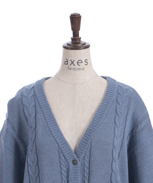 axes femme（アクシーズファム）の「編み上げケーブルニットカーディガン（カーディガン/ボレロ・レディース・キナリ/ブルー/グレイッシュベージュ/ピンク・FREE）」の22枚目の写真