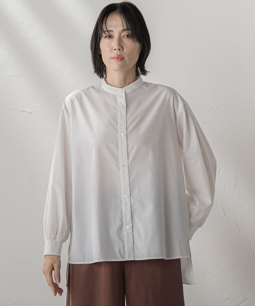 la.f…(ラエフ)の「【biyori/極】"こなれ袖がポイント"バンドカラーシャツ(シャツ/ブラウス・レディース・オフホワイト/ブルー/ダークネイビー・9号/7号)」の21枚目の写真