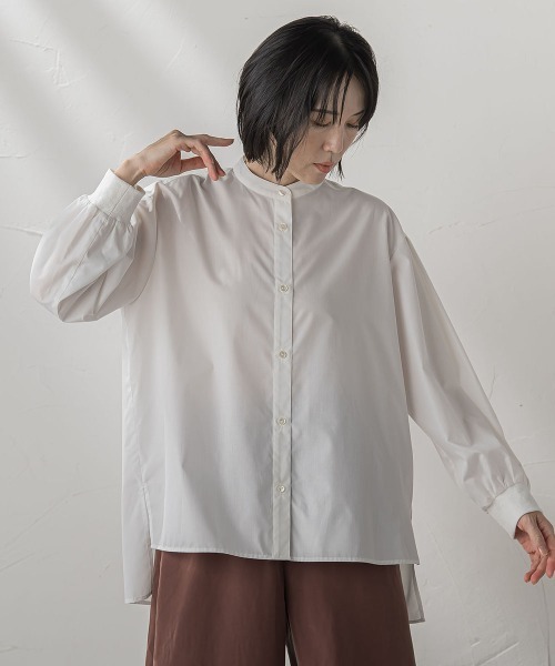la.f…(ラエフ)の「【biyori/極】"こなれ袖がポイント"バンドカラーシャツ(シャツ/ブラウス・レディース・オフホワイト/ブルー/ダークネイビー・9号/7号)」の22枚目の写真
