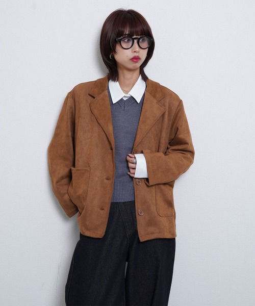 Chillfar（チルファー）の「スエードテーラードジャケット（テーラードジャケット・レディース・ブラウン/モカ/ブラック・FREE）」の5枚目の写真