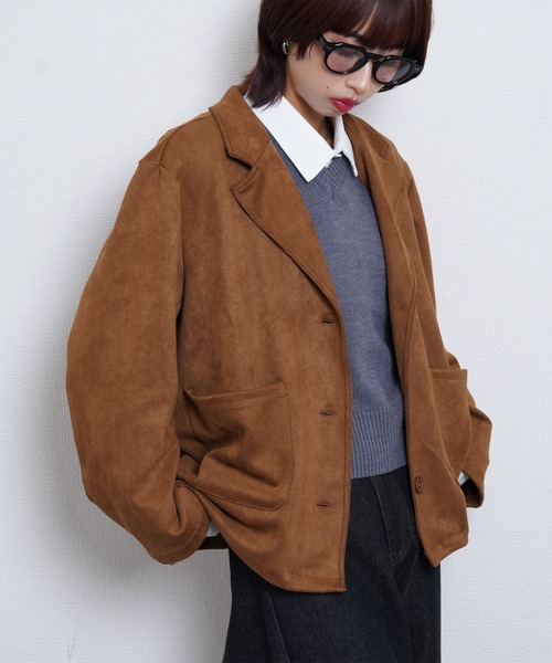 Chillfar（チルファー）の「スエードテーラードジャケット（テーラードジャケット・レディース・ブラウン/モカ/ブラック・FREE）」の4枚目の写真