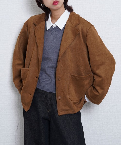 Chillfar（チルファー）の「スエードテーラードジャケット（テーラードジャケット・レディース・ブラウン/モカ/ブラック・FREE）」の6枚目の写真