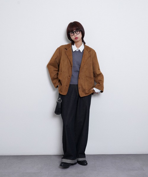 Chillfar（チルファー）の「スエードテーラードジャケット（テーラードジャケット・レディース・ブラウン/モカ/ブラック・FREE）」の12枚目の写真